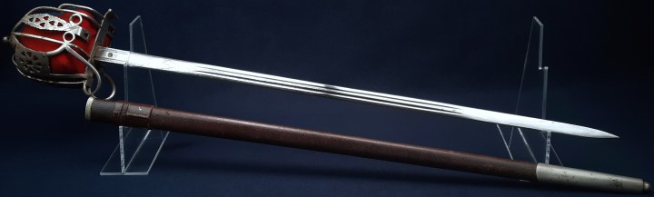 Scottish WW1-WW2 Officers Basket Hilt Broadsword, Major Thomas William Youngson, KOSB 02